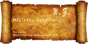 Móricz Zalán névjegykártya